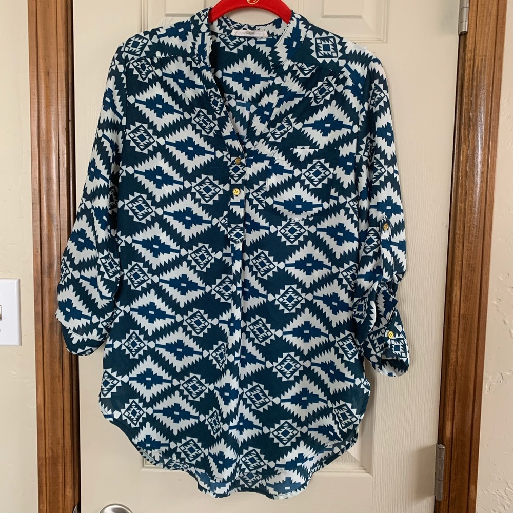 Wishful Park 3/4 sleeve Aztec print